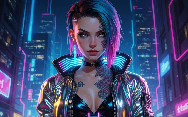 Cyberpunk-Slot-Charakter in Neonlicht - w&ouml;chentlich neue Spiele bei 30bet