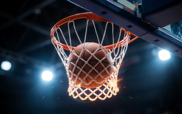 Basketball trifft den Korb im Neonlicht - NBA und EuroLeague Wetten bei 30bet