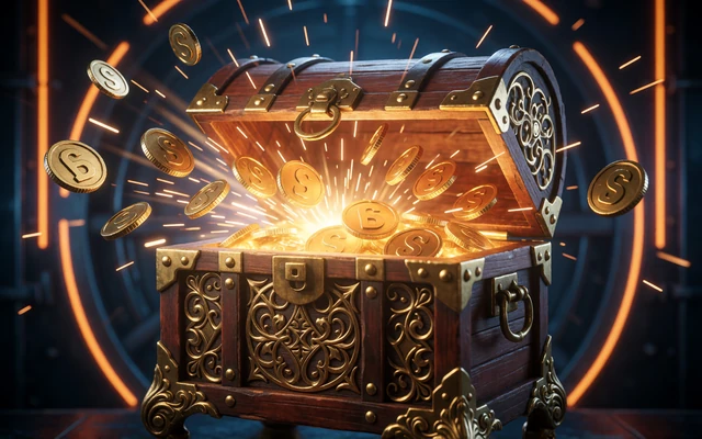 Explodierende Schatztruhe voller Goldm&uuml;nzen - Power Play Monatsturnier mit 50.000 &euro; Preispool bei 30bet